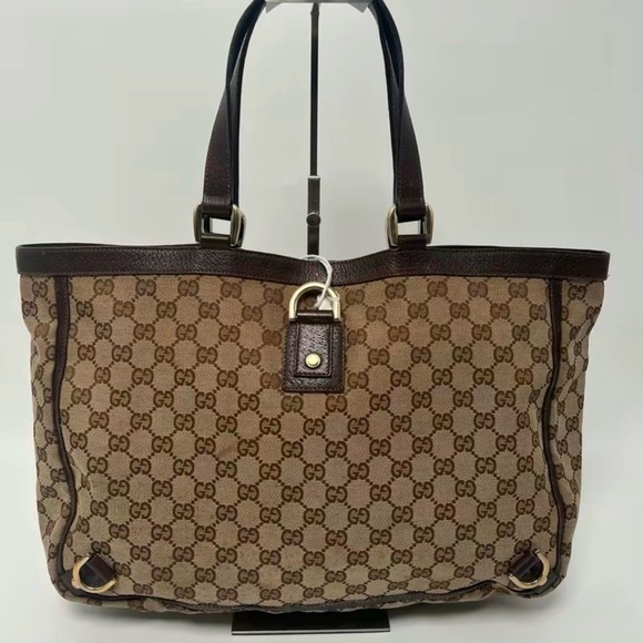 Gucci Beige and Brown GG Canvas Tote